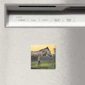 Vintages Zebra in der afrikanischen Savannah, Wild Magnet (In Situ (Geschirrspüler))