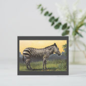 Vintages Zebra in der afrikanischen Savannah, Wild Postkarte (Stehend Vorderseite)