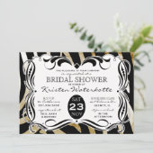 Vintages Zebra Print Brautparty Einladung (Stehend Vorderseite)