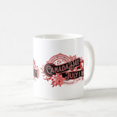 Vintages Zeichen am Tag von Kanada Kaffeetasse (VorderseiteRechts)