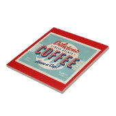 Vintages Zeichen - frischer gebrauter Kaffee Fliese (Seite)