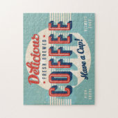Vintages Zeichen - frischer gebrauter Kaffee Puzzle (Vertikal)