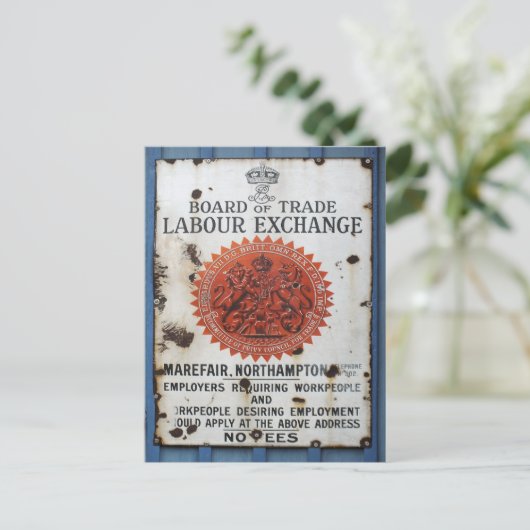 VINTAGES ZEICHEN POSTKARTE (Stehend Vorderseite)