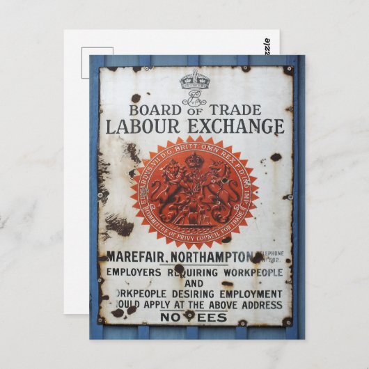 VINTAGES ZEICHEN POSTKARTE (Vorne/Hinten)