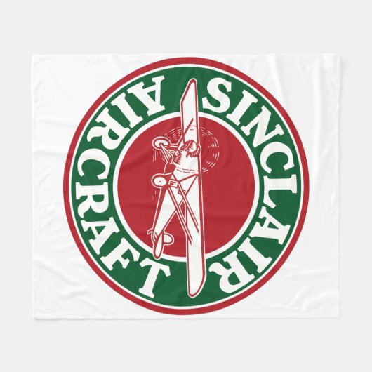 Vintages Zeichen von Sinclair Aircraft Fleecedecke (Vorderseite (Horizontal))