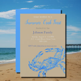 Vintages Zeichn - Einladung von Blue Crab Boil