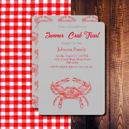 Vintages Zeichn - Einladung von Crab Boil