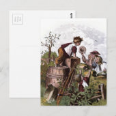 Vintages Zeichn: Kinder spielen Postkarte (Vorne/Hinten)