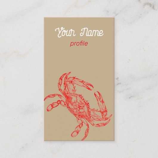Vintages zeichn - Krabbe - Visitenkarte (Vorderseite)