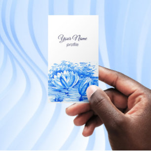 Vintages zeichn - Lotus-Blume - Visitenkarte