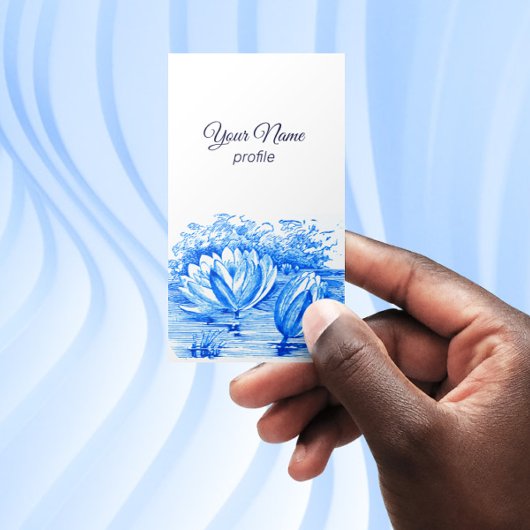 Vintages zeichn - Lotus-Blume - Visitenkarte