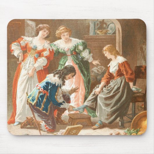 Vintages Zeichnen: Aschenputtel und der Mousepad (Vorne)