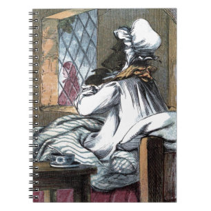 Vintages Zeichnen: Der Wolf in der Kleidung der Notizblock