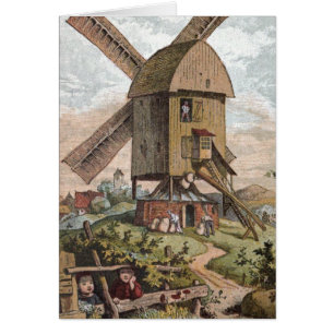 Vintages Zeichnen: Die alte Mühle