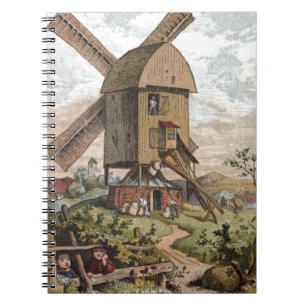 Vintages Zeichnen: Die alte Mühle Notizblock