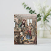 Vintages Zeichnen: Die Werkstatt Postkarte (Stehend Vorderseite)