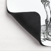 Vintages Zeichnen eines stehenden Skeletts Mousepad (Ecke)