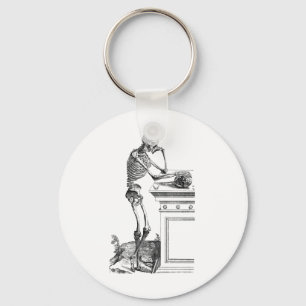 Vintages Zeichnen eines stehenden Skeletts Schlüsselanhänger