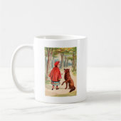 Vintages Zeichnen: Rotkäppchen und der Wolf Kaffeetasse (Links)