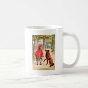 Vintages Zeichnen: Rotkäppchen und der Wolf Kaffeetasse