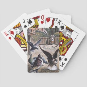 Vintages Zeichnen: Träger Pidgeons Spielkarten