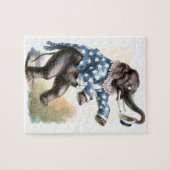 Vintages Zeichnen: Zirkus-Elefant Puzzle (Horizontal)