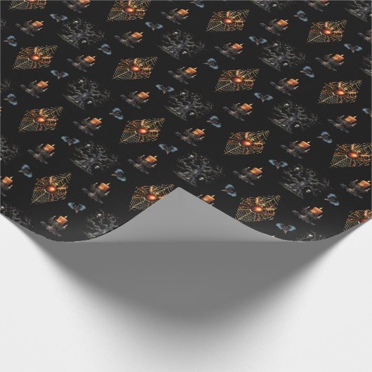 Vintages, zeitgenössisches Halloween-Muster Geschenkpapier (Ecke)