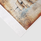 Vintages Zeitungsblatt mit Segelgalerie Seidenpapier (Ausschnitt)