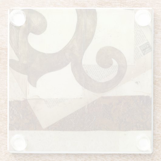 Vintages Zeitungsklettern Glasuntersetzer (Rückseite)