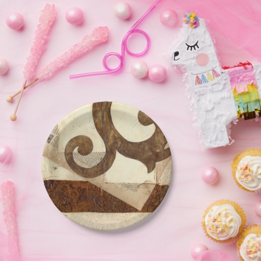 Vintages Zeitungsklettern Pappteller (Party)