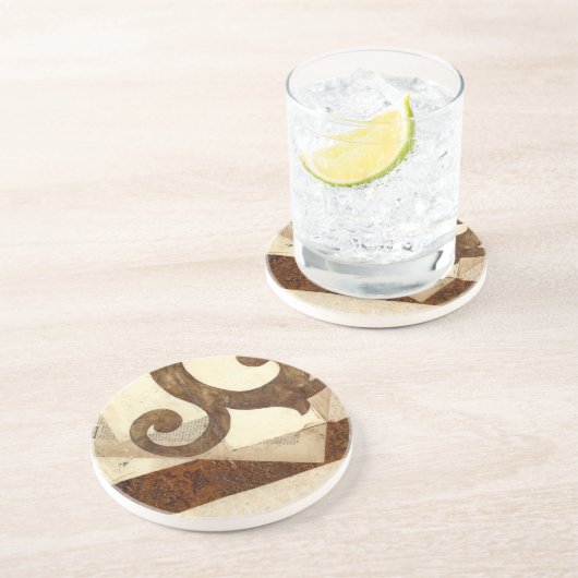 Vintages Zeitungsklettern Sandstein Untersetzer (Seite)