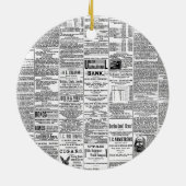 Vintages Zeitungsmonogramm Keramikornament (Hinten)