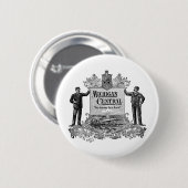 VINTAGES ZENTRALES EISENBAHN-LOGO MICHIGANS BUTTON (Vorne & Hinten)
