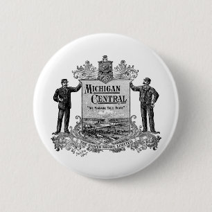 VINTAGES ZENTRALES EISENBAHN-LOGO MICHIGANS BUTTON