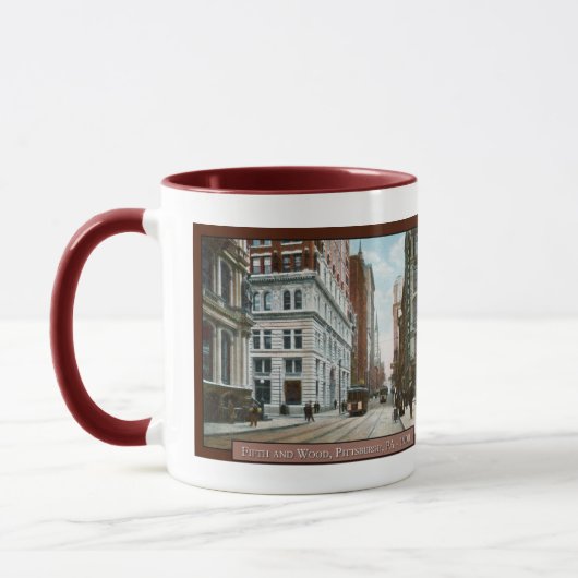 Vintages Zentrum Pittsburgh Kaffee Tasse (Links)