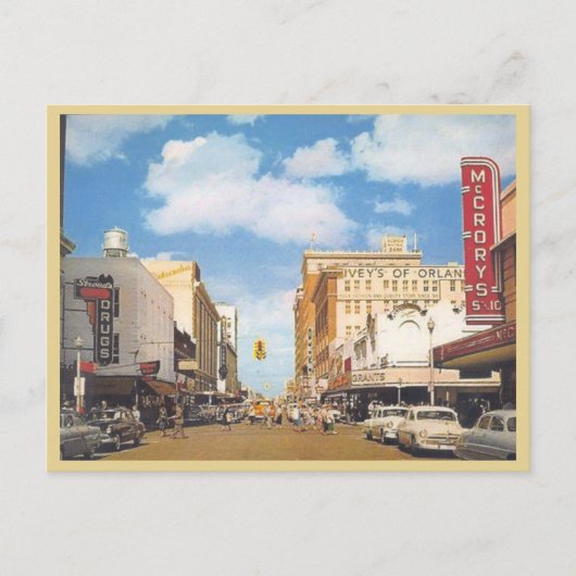 Vintages Zentrum von Orlando Florida Postkarte (Vorderseite)