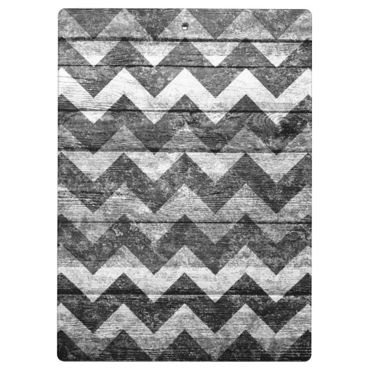 Vintages Zickzack Holz Abstrakt #4 Klemmbrett (Rückseite)