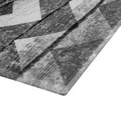 Vintages Zickzack Holz Abstrakt Schneidebrett (Ecke)