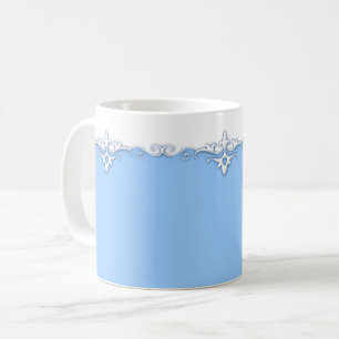 Vintages Zierrahmen blau Kaffeetasse