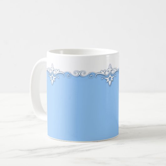 Vintages Zierrahmen blau Kaffeetasse (Vorderseite Links)