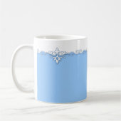 Vintages Zierrahmen blau Kaffeetasse (Links)