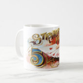 Vintages Zigar Label Kunst, Dichtung und Musik Kaffeetasse (Vorderseite Links)