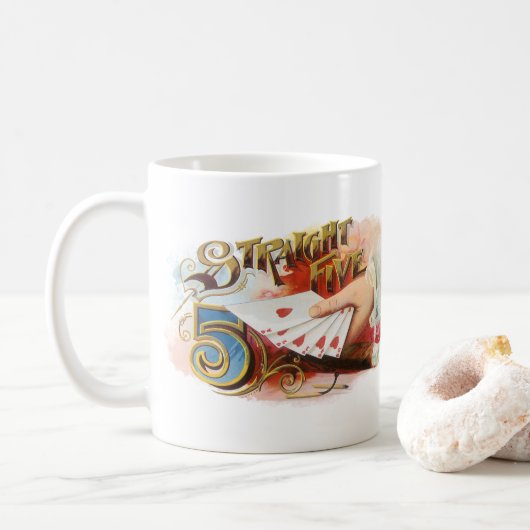 Vintages Zigar Label Kunst, Dichtung und Musik Kaffeetasse (Mit Donut)