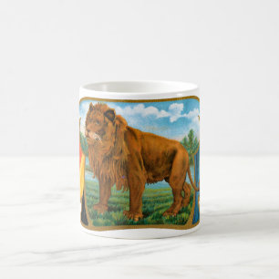Vintages Zigarrenlabel "African Lion" in Savannah Kaffeetasse