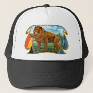 Vintages Zigarrenlabel "African Lion" in Savannah Truckerkappe