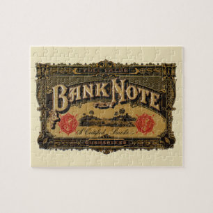 Vintages Zigarrenlabel Art, Bank Note Money Financ Puzzle