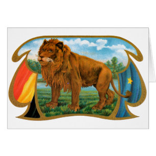 Vintages Zigarrenlabel Art, Löwe, König des Dschun