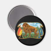 Vintages Zigarrenlabel Art, Löwe, König des Dschun Magnet (Vorderseite/Rückseite)