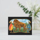 Vintages Zigarrenlabel Art, Löwe, König des Dschun Postkarte (Stehend Vorderseite)