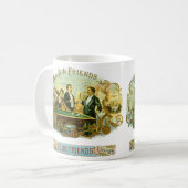 Vintages Zigarrenlabel Kunst, Kletterfreunde Billa Kaffeetasse (Vorderseite Links)